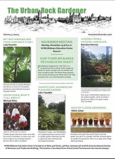 The Urban Rock Gardener Nov-Dec 2018