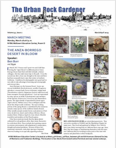 The Urban Rock Gardener Mar-Apr 2019