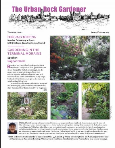 The Urban Rock Gardener Jan-Feb 2019