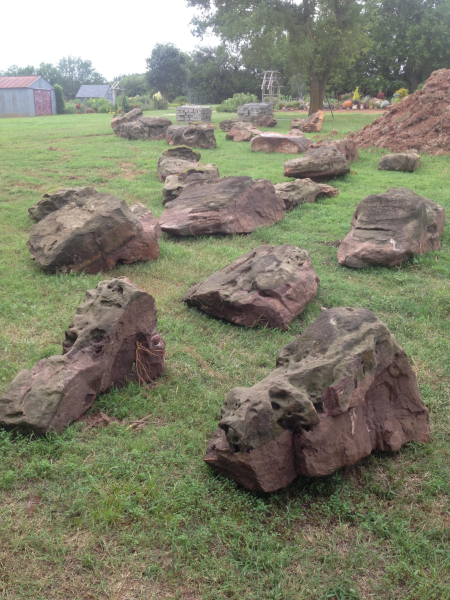Rocks collected and ready for construction Rocks collected and ready for construction
