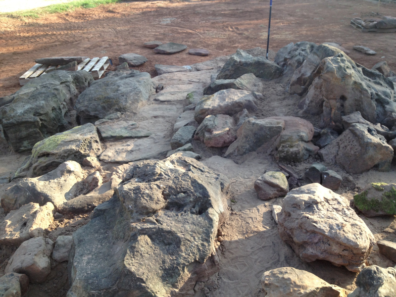 Stone pathway leading through the rock garden. Stone pathway leading through the rock garden.