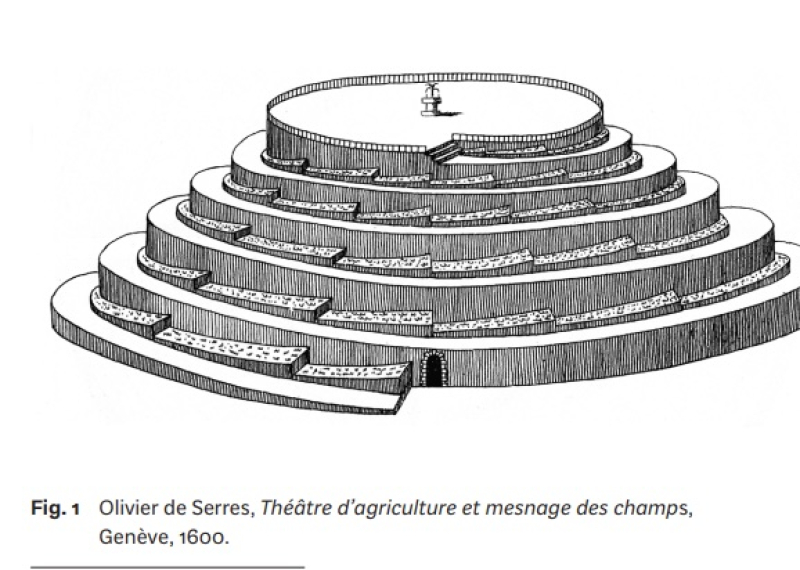 Image of La Montagne rock garden based on description of the construction. Note the scale indicated by the size of the door at the bottom. Image of La Montagne rock garden based on description of the construction. Note the scale indicated by the size of the door at the bottom.