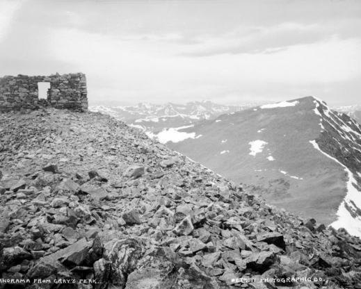 Ruins of the Gray’s Peak miner’s hut, aka “highest house in the U. States”?  Photo from Denver Public Library Western History Archives