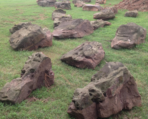 Rocks collected and ready for construction Rocks collected and ready for construction