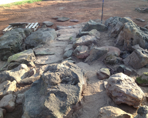 Stone pathway leading through the rock garden. Stone pathway leading through the rock garden.