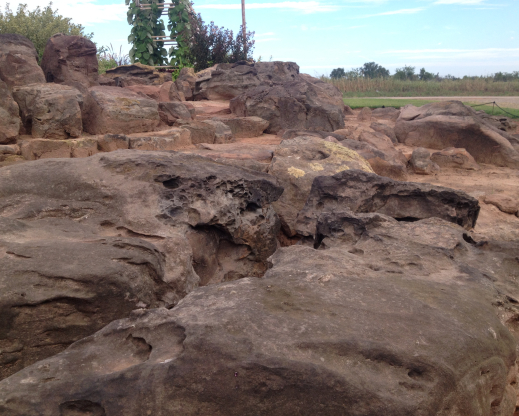The finished rock garden before planting. The finished rock garden before planting.