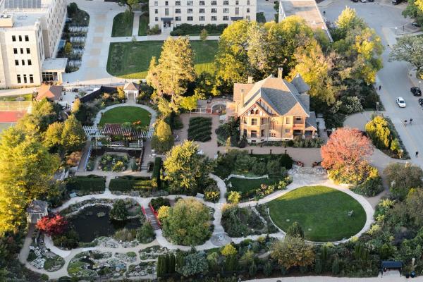 Bird's eye view oif the Allen Centennial Garden